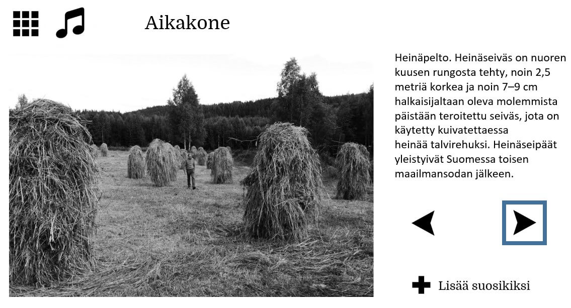 Aikakone session screen.